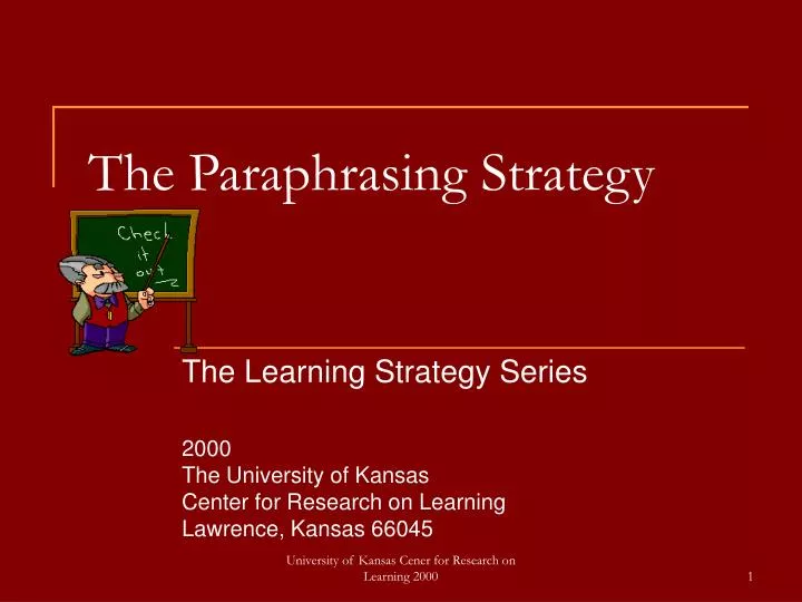 the paraphrasing strategy