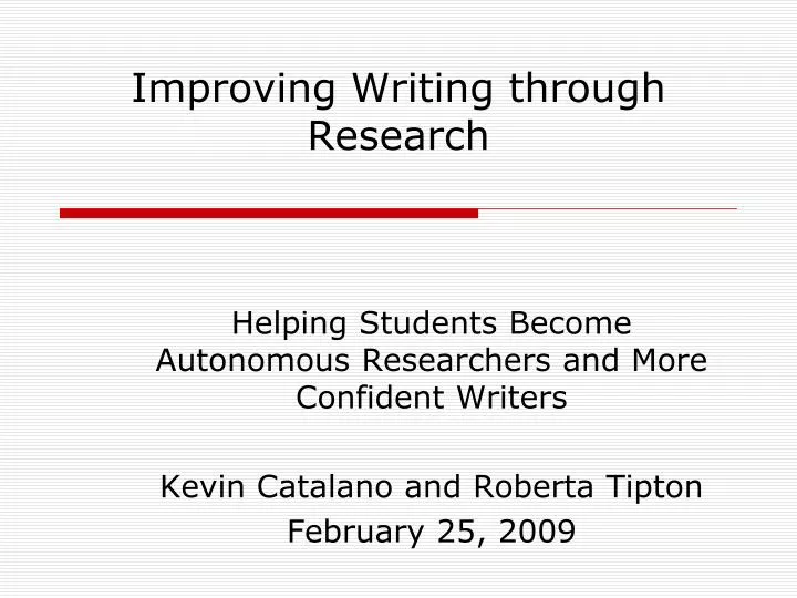 improving writing through research