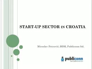 START-UP SECTOR in CROATIA