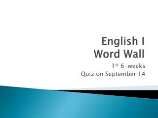 English I Word Wall