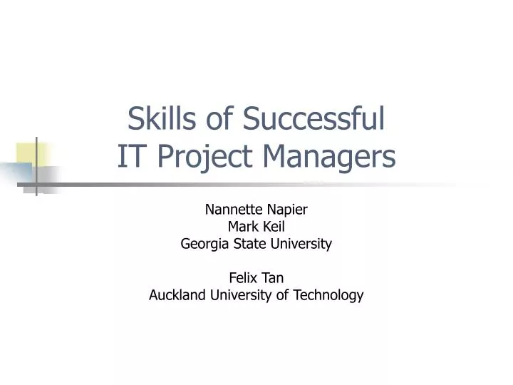 skills of successful it project managers