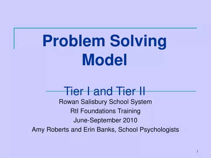 problem solving model tier i and tier ii