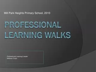 Professional Learning walkS