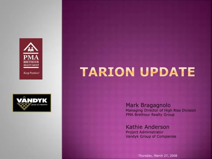 tarion update