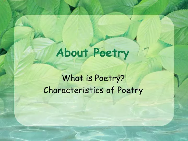about poetry