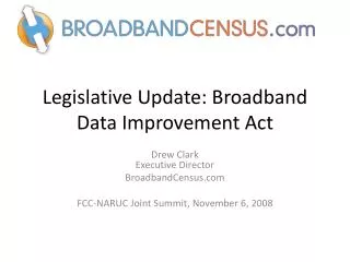 Legislative Update: Broadband Data Improvement Act