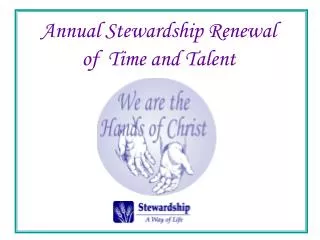 Annual Stewardship Renewal of Time and Talent
