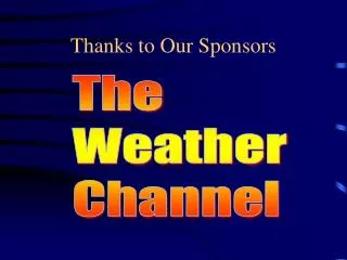 thanks to our sponsors