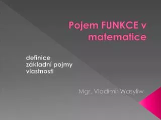 pojem funkce v matematice