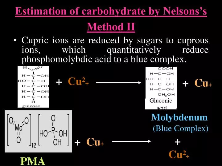 estimation of carbohydrate by nelsons s method ii