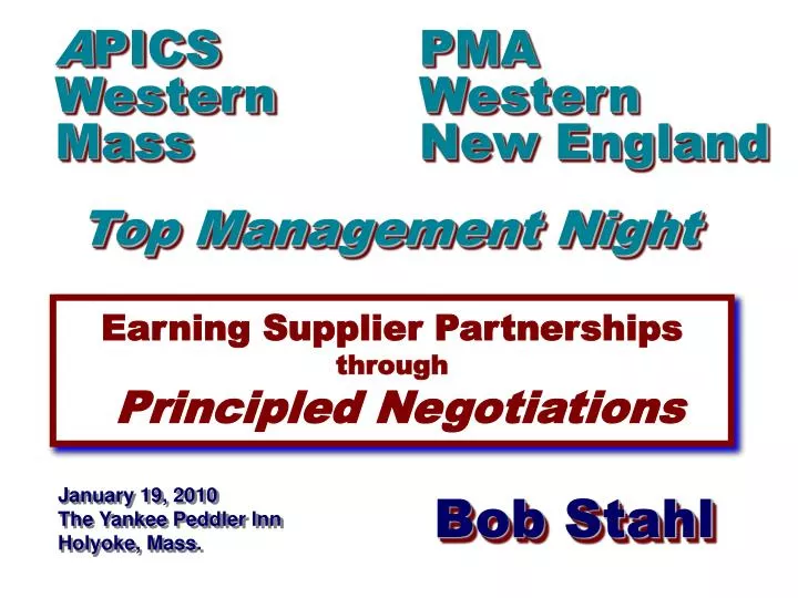 earning supplier partnerships through principled negotiations