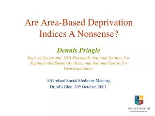 Are Area-Based Deprivation Indices A Nonsense?