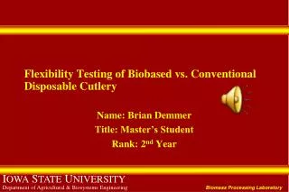 Flexibility Testing of Biobased vs. Conventional Disposable Cutlery