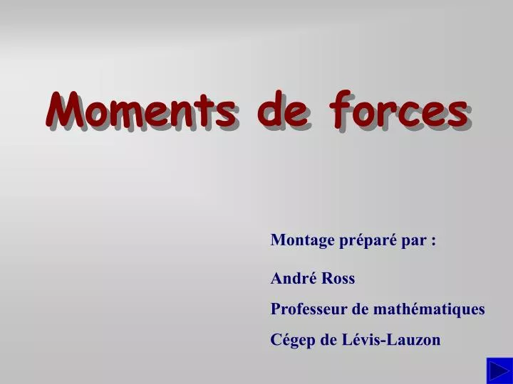 moments de forces