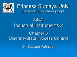 3442 Industrial Instruments 2 Chapter 8 Discrete-State Process Control