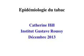 epid miologie du tabac