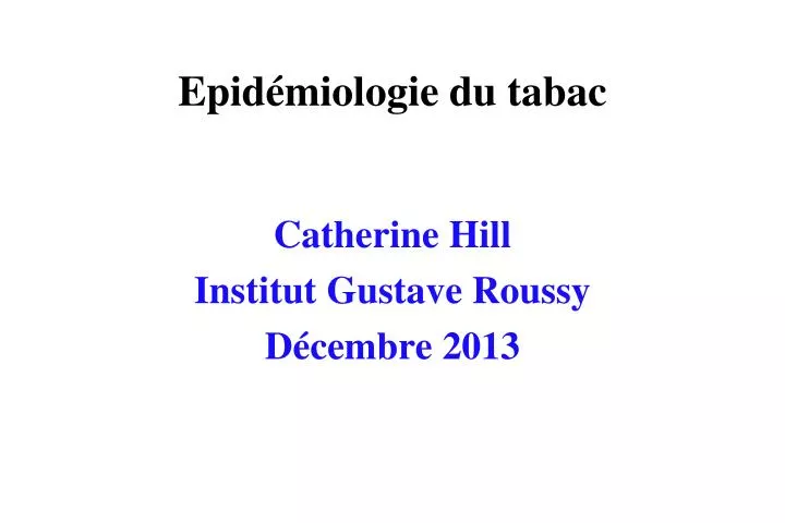 epid miologie du tabac