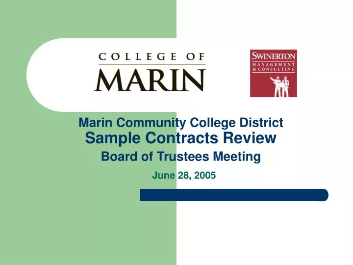 marin community college district sample contracts review board of trustees meeting june 28 2005