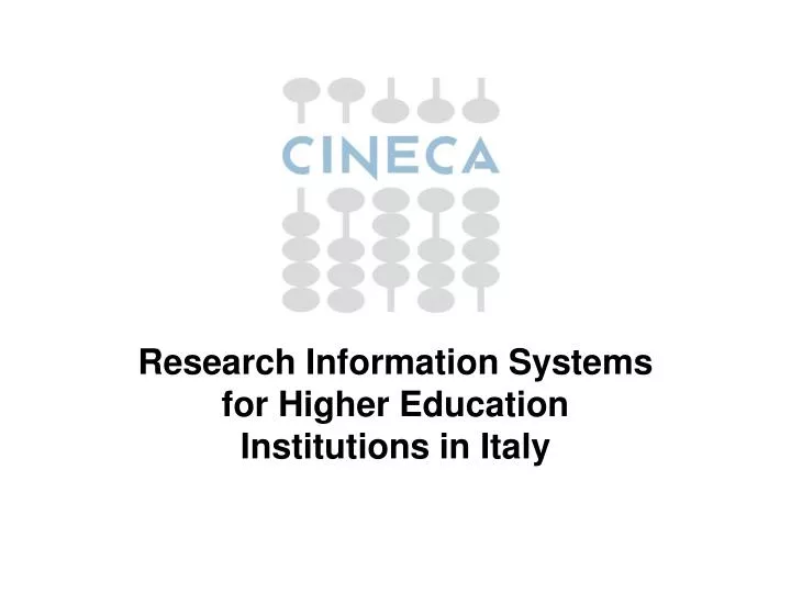 research information systems for higher education institutions in italy