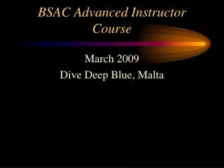 BSAC Advanced Instructor Course