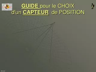 guide pour le choix d un capteur de position