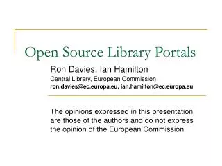 Open Source Library Portals