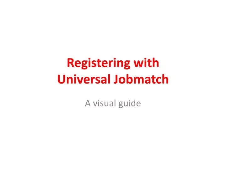 registering with universal jobmatch