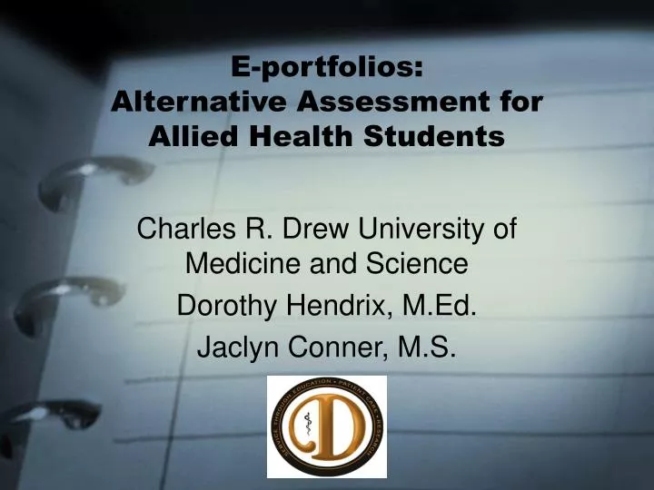 e portfolios alternative assessment for allied health students