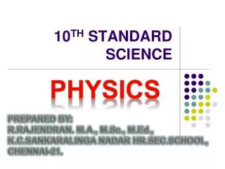 10 TH STANDARD SCIENCE