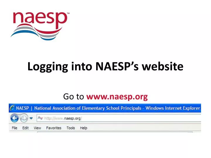 logging into naesp s website