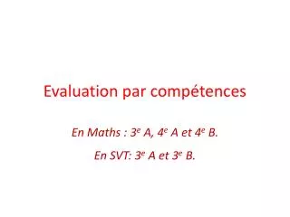evaluation par comp tences