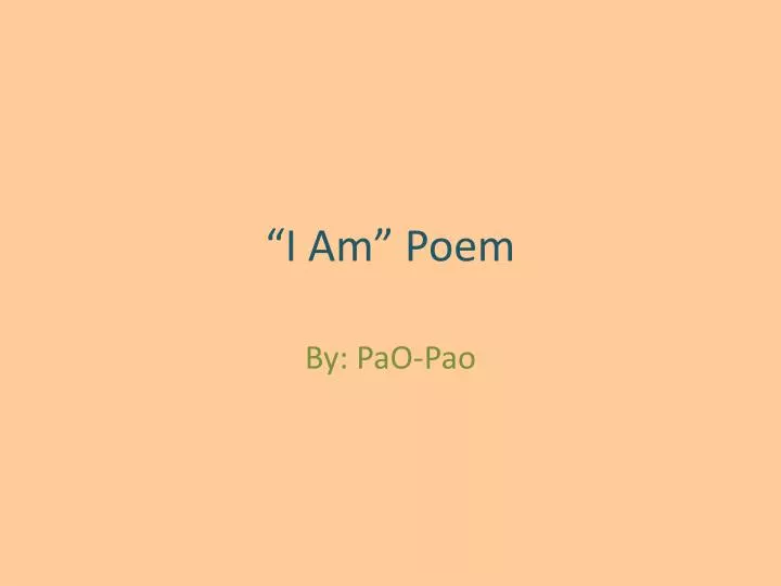i am poem