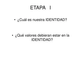 etapa i