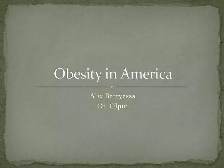 obesity in america