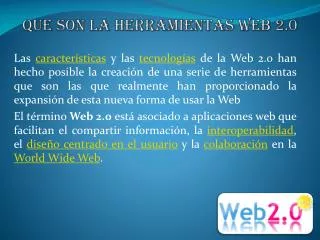 que son la herramientas web 2 0