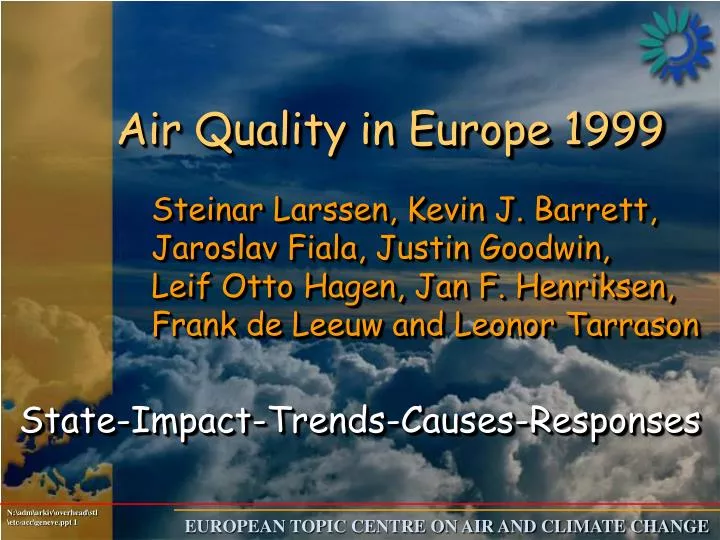 air quality in europe 1999
