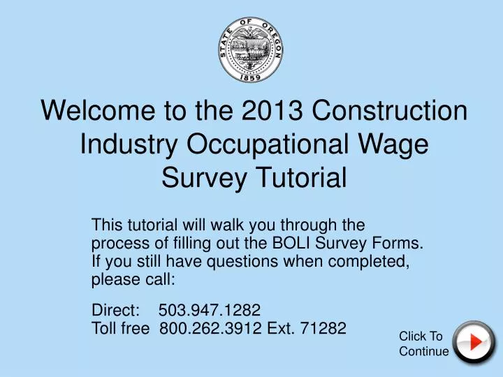 welcome to the 2013 construction industry occupational wage survey tutorial