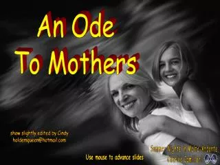 An Ode To Mothers