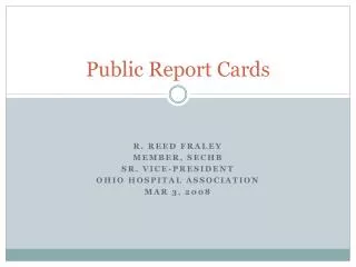 Public Report Cards