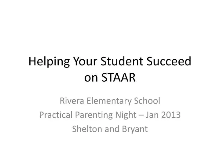 helping your student succeed on staar