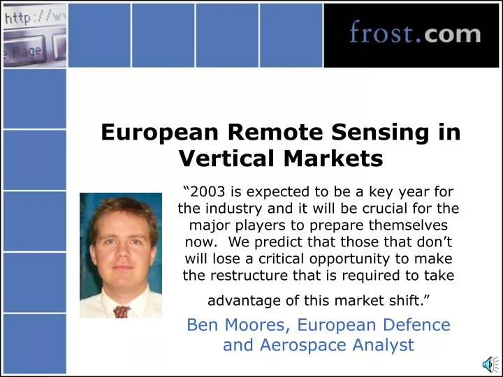 european remote sensing in vertical markets