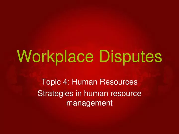 workplace disputes