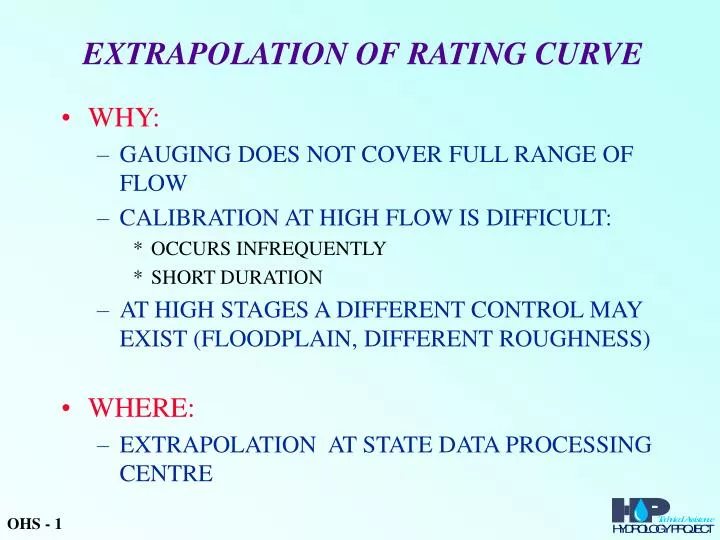 extrapolation of rating curve