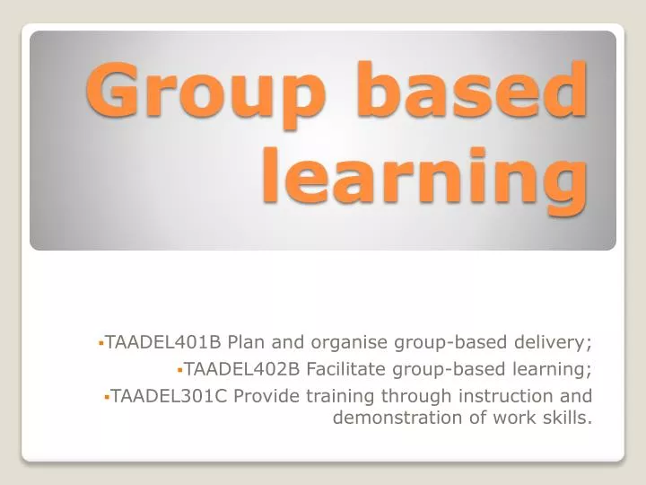 group based learning