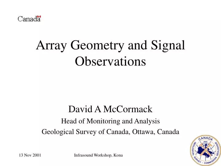 array geometry and signal observations