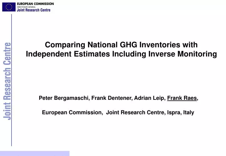 comparing national ghg inventories with independent estimates including inverse monitoring