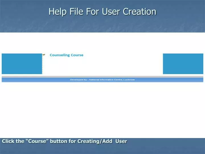 help file for user creation