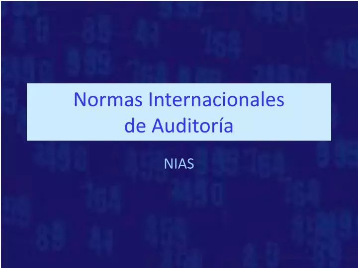 normas internacionales de auditor a