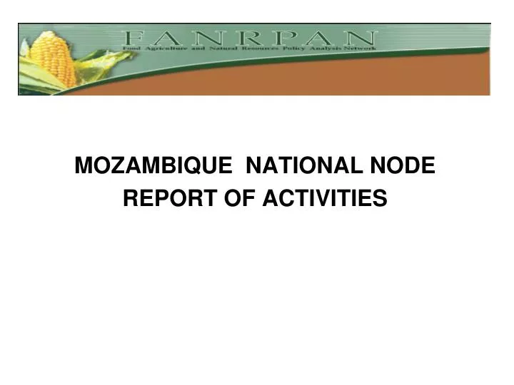 mozambique national node report of activities