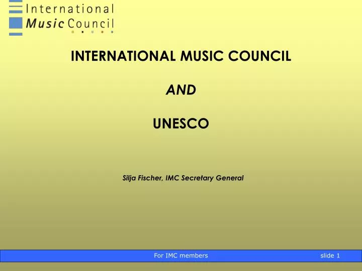 international music council and unesco